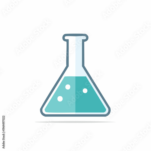 シンプルな三角フラスコのベクターアイコン（実験器具）
