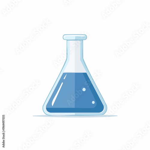 シンプルな三角フラスコのベクターアイコン（実験器具）