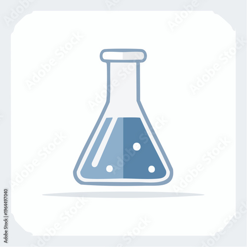 シンプルな三角フラスコのベクターアイコン（実験器具）