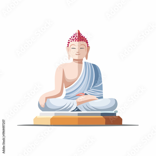 シンプルな大仏のベクターアイコン（仏教・観光）