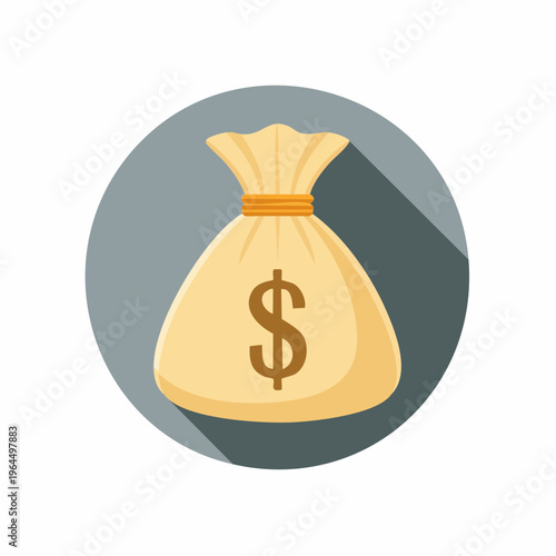 シンプルなドル袋・お金のベクターアイコン（金融・投資）