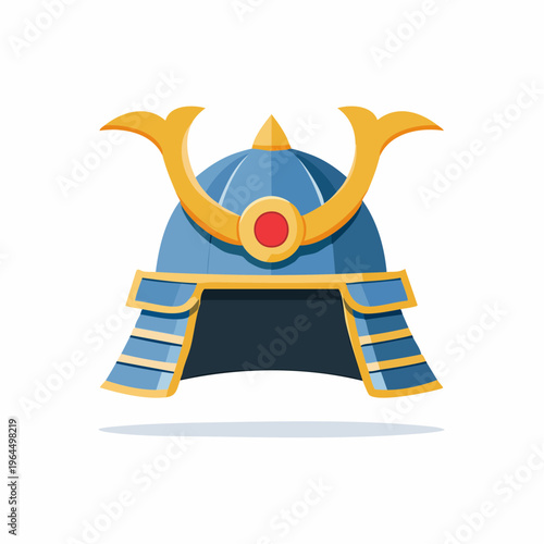 シンプルな兜（かぶと）のベクターアイコン（侍・武将）