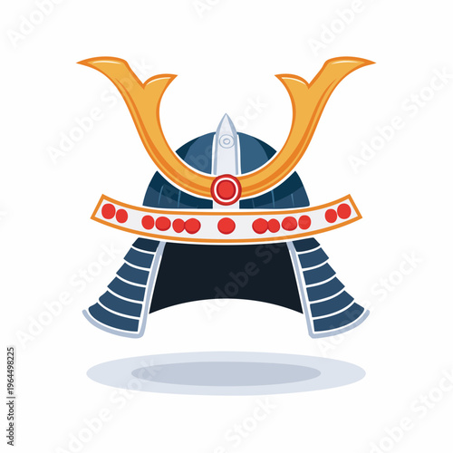 シンプルな兜（かぶと）のベクターアイコン（侍・武将）
