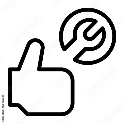 Thumb Up Repair Approval  line icon