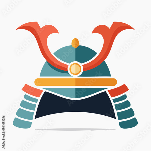 シンプルな兜（かぶと）のベクターアイコン（侍・武将）