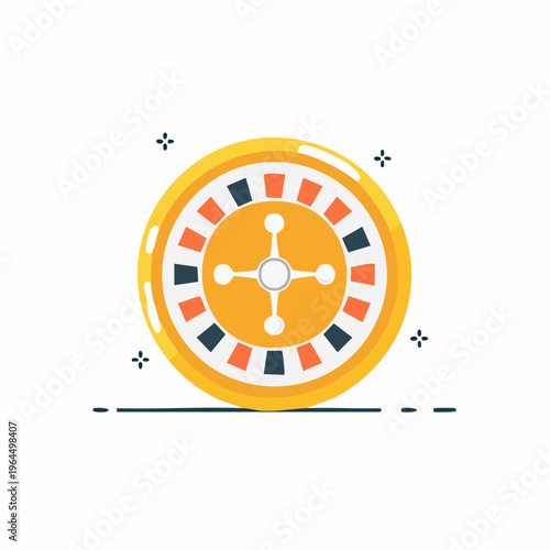 シンプルなルーレットの球のベクターアイコン（カジノ）