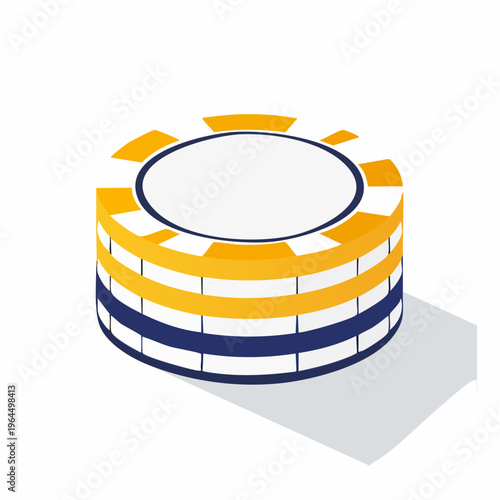 シンプルな積み重なったカジノチップのベクターアイコン