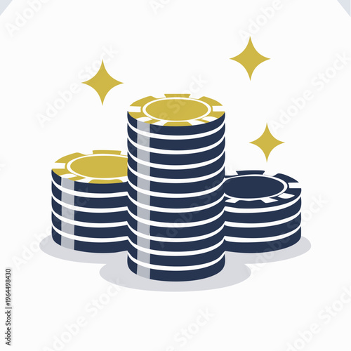 シンプルな積み重なったカジノチップのベクターアイコン