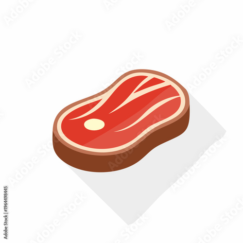 シンプルなステーキのベクターアイコン（肉料理）