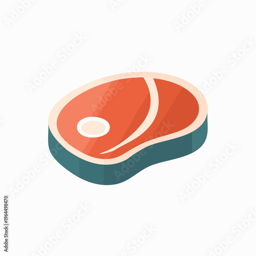 シンプルなステーキのベクターアイコン（肉料理）