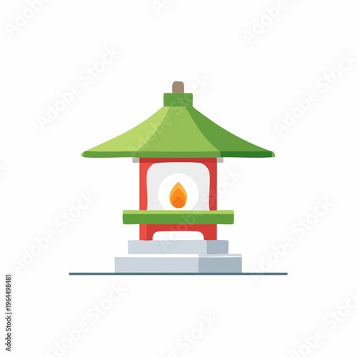 シンプルな石灯籠のベクターアイコン（日本庭園・和風）