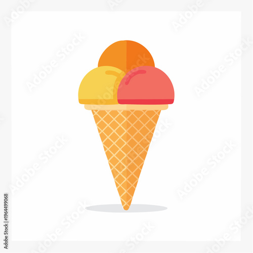 シンプルなアイスクリームのベクターアイコン（スイーツ）