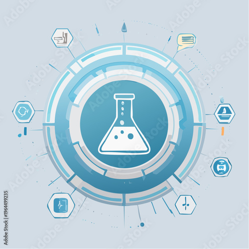 シンプルな未来的なUI・HUDのベクターアイコン（テクノロジー）