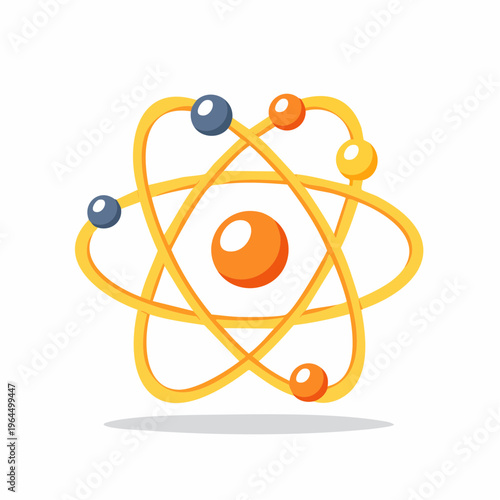 シンプルな原子モデルのベクターアイコン（物理学・科学）
