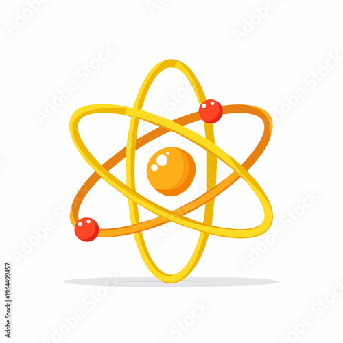 シンプルな原子モデルのベクターアイコン（物理学・科学）