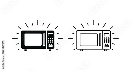 Microwave oven line art illustration Vector