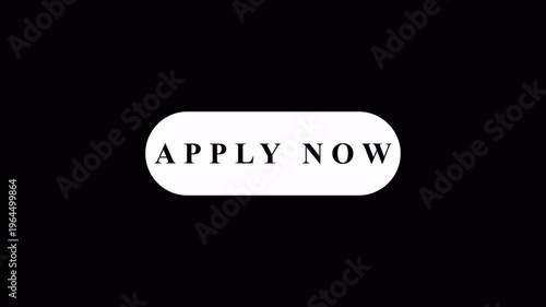 APPLY NOW Button icon aniamation. Simple, clean animation perfect for websites or apps UI,UX,GUI,apply now button, urgent calltoaction for applications.apply now button aniamtion with alpha channel.