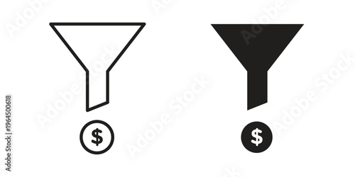 Sales funnel icons collection vector design illustration isolated. EPS10