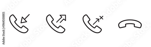 Phone Call Status Vector Icon Set