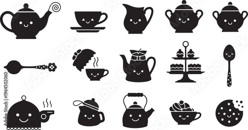 Black and white of various witch and magic themed and symbols broom cauldron