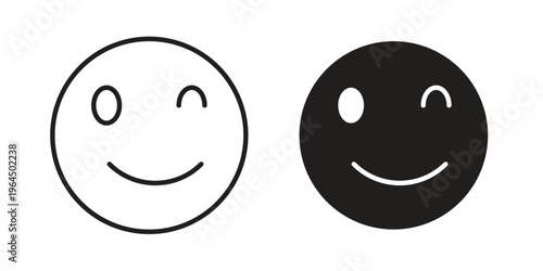 Smile wink icons collection vector design illustration isolated. EPS10