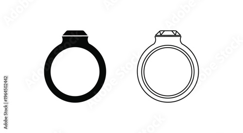 Ring and ring line drawing Vector