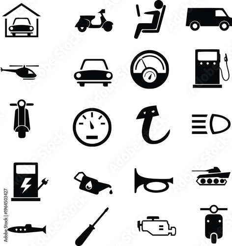 vector transport icon set collection