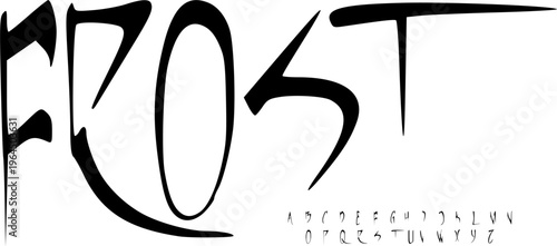 Frost Sharp Gothic Font Alphabet – Extreme Spiky Display Typeface with Cold Blade Aesthetic for Metal Band Logos, Dark Fantasy Posters, Horror Branding & Aggressive Typography Design