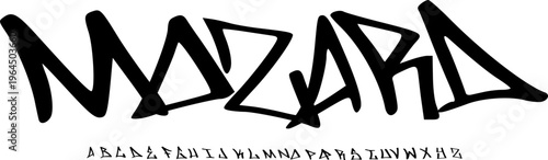 Mozard Graffiti Street Font Alphabet – Urban Handstyle Display Typeface with Bold Tagging Aesthetic for Hip Hop Branding, Streetwear Logos, Poster Design & Edgy Typography Projects