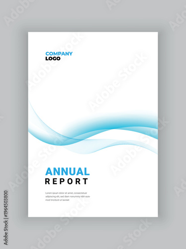 Modern Blue Wave Annual Report Cover Template