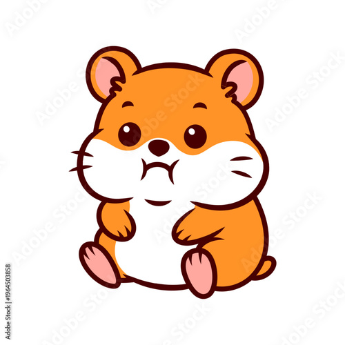 Cute Hamster Chewing Cartoon Illustration