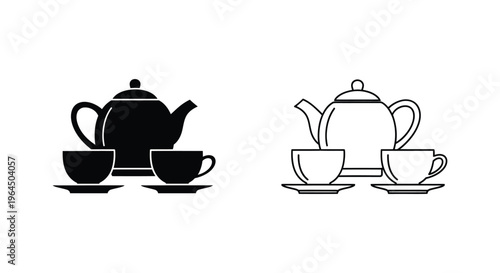 Tea time silhouettes Vector