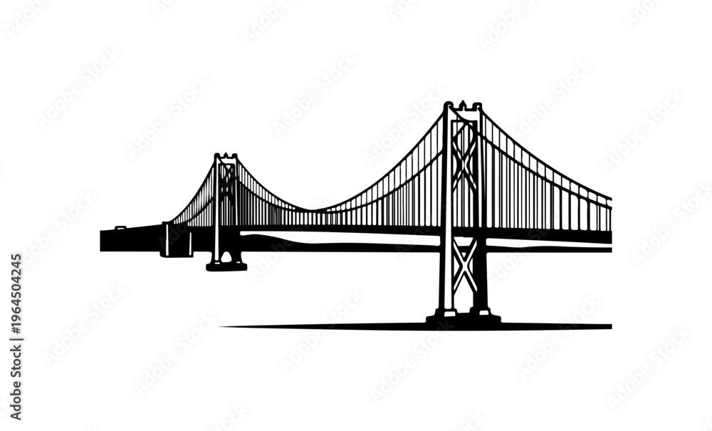 Fototapeta premium San Francisco Golden Gate Bridge Vector Illustration