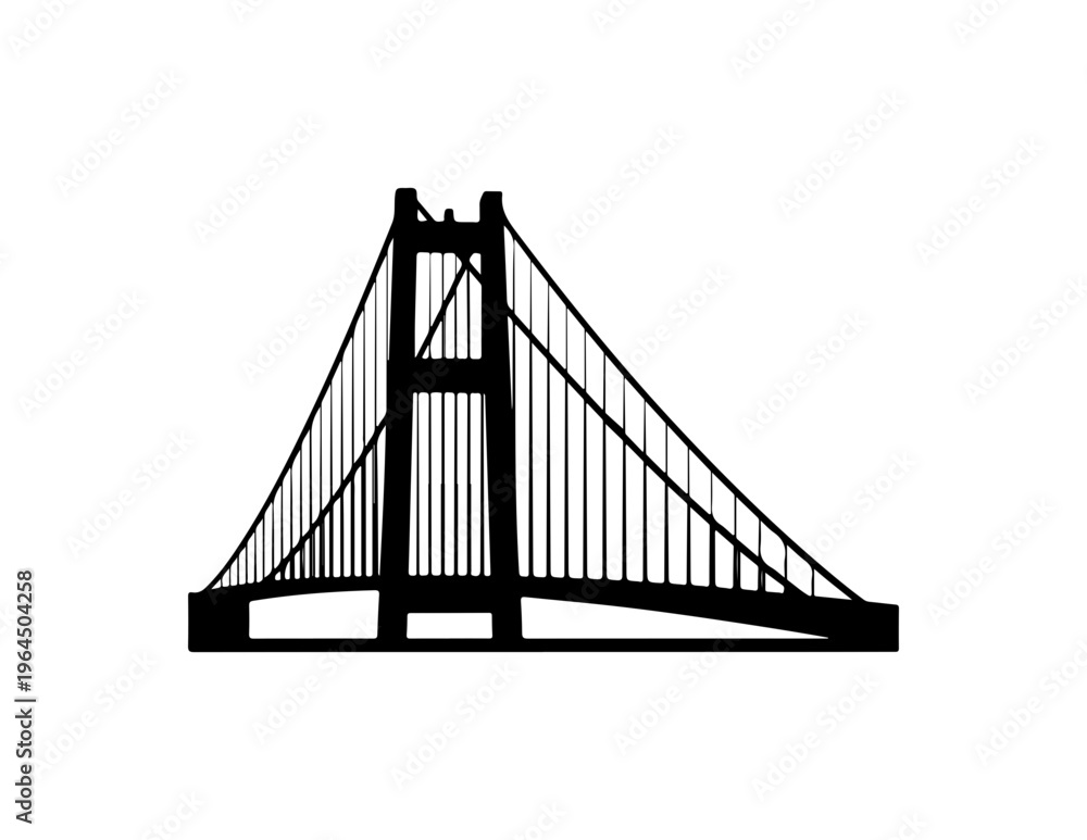 Fototapeta premium Minimalist Vector Illustration of Golden Gate Bridge