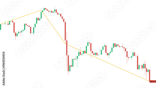 Stock market candlestick graph with bearish trend and price movement vector