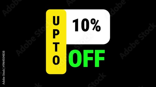 Up to Percent Discount Animated Text Banner, Big Sale Promo Typography, Dynamic Text Animation