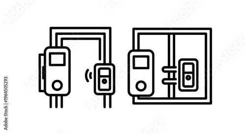Smart home iot security sensors and wireless monitoring device icons set including motion detectors and automated house alarms system
