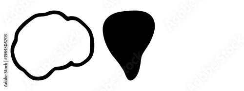 Solid black icon, white background: intellectual property copyright set with simple line art design featuring outline, illustration, graphic elements with clean design and vector art