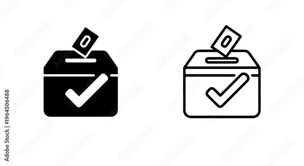 Photos Voting box with checkmark icon, solid and outline options