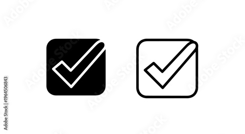 Checkmark icon: verified status, solid and outline styles