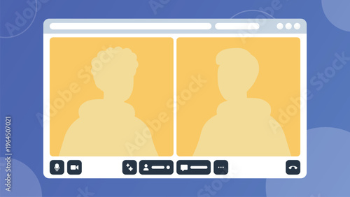 Online meeting interface in browser window