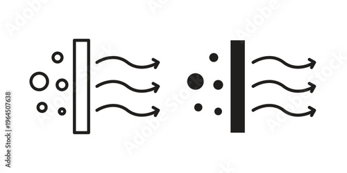 Air purification icons. Vector graphic. Editable vector stroke. EPS 10.