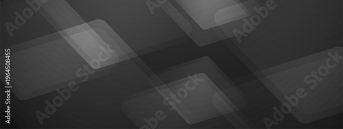 Abstract black and gray background with overlapping translucent rounded rectangles