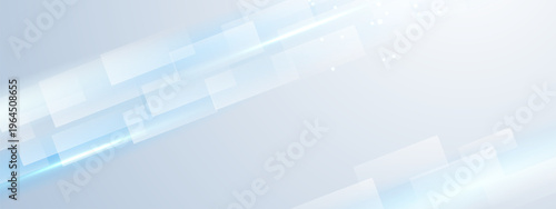Schilderij op canvas Abstract white light blue technology banner background