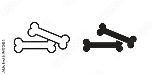 Bones icons. Vector graphic. Editable vector stroke. EPS 10.