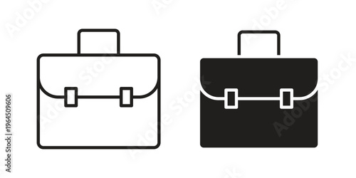 Briefcase icons. Vector graphic. Editable vector stroke. EPS 10.