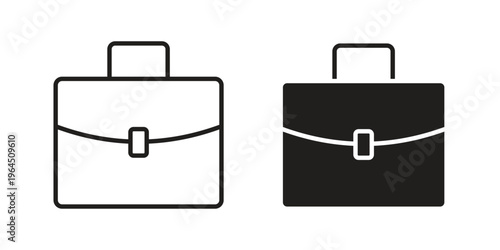 Briefcase icons. Vector graphic. Editable vector stroke. EPS 10.