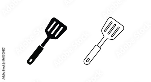 Black and white spatula icons Vector