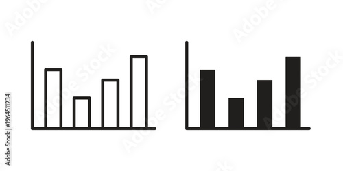 Chart histogram icons. Vector graphic. Editable vector stroke. EPS 10.