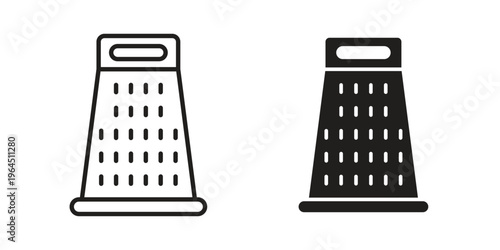 Cheese grater icons. Vector graphic. Editable vector stroke. EPS 10.